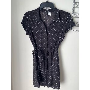 Divided PeterPan-Collar Dress Black & White Sz 2